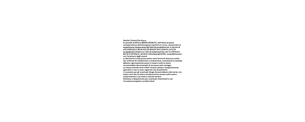 COMUNICAZIONE CLIENTE / FORNITORE